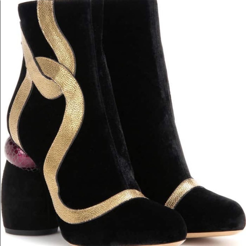 Dries van noten velvet metallic boots sZ 42